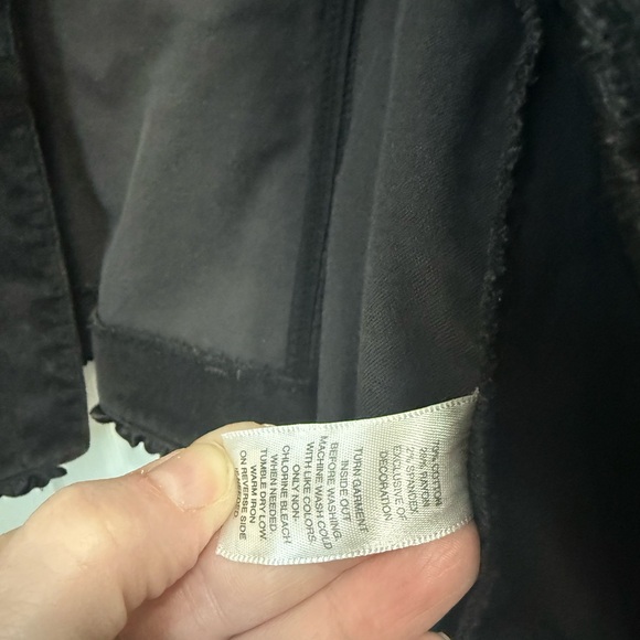 White House Black Market Black Velvet Military Ruffle Trim Jacket - Picture 5 of 5